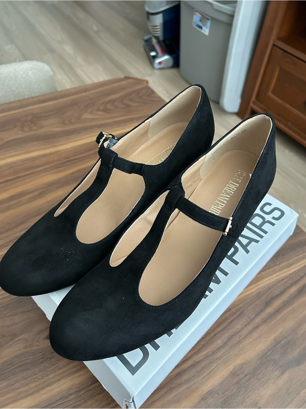 T-Strap Mary Jane Pumps with Chunky Heel - Picture 5 of 9